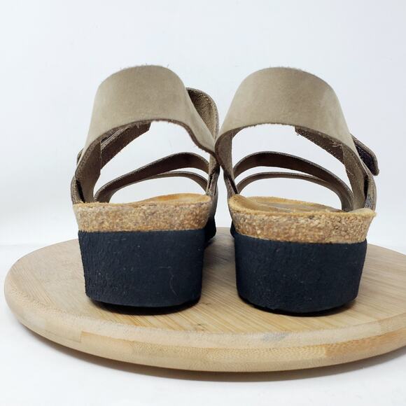 Naot Sandals Womens 39 Kayla Brown Leather Strappy Low Wedge Comfort Shoes - Picture 8 of 14